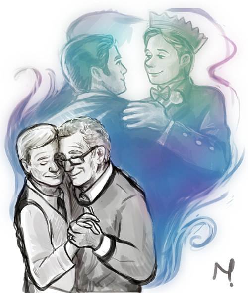muchacha11:  lordofthedalton:  mandolinmonger:  I drew this as a gift for the lovely Chatterboxrose. It’s an illustration for her fic We Can Dance Until We Die, which is beautiful and heartbreaking. ♥  I just cried a bit ;_;  dear lord this is perfect 