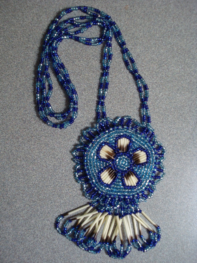 My Native Background, Porcupine Quill Medallion Necklace I Made With...