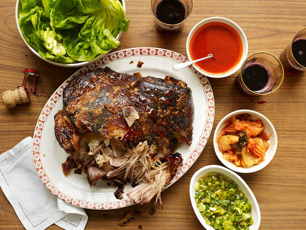 The Bo Ssam Miracle
The dish is known in Korea as bo ssam— pork wrapped like a package in fresh greens, with rice and kimchi. David Chang, the chef and an owner of a small restaurant empire in New York and abroad, offers an exemplary version at his...