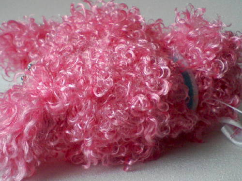 from San-X  &quot;Chou-Fleur&quot;  shaggy pink rabbit. More info bit.