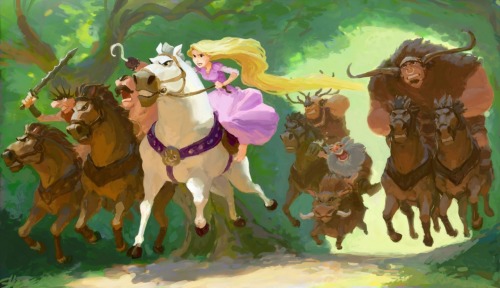 kathygoround:  Concept art for “Tangled” (Disney) 