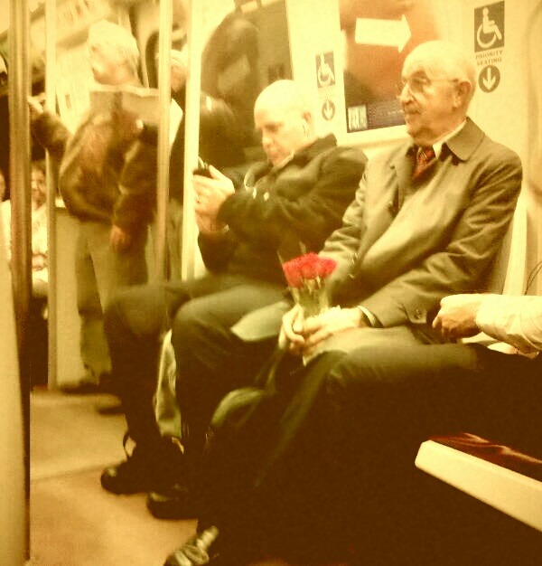  I saw this man on the Metro this past Monday, and asked him who the flowers were