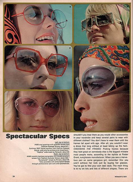 Sunglasses advertisement in Woman’s Day, 1969 - oh-so pop cultural