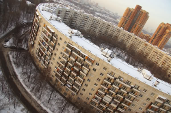 Ring-shaped Communist housing block, Moscow