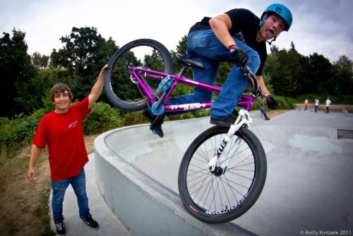 bhamx:  just messing around at the skatepark with a friend haha