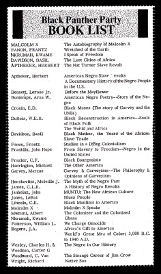 anegroking:  Black Panther Party Book list
