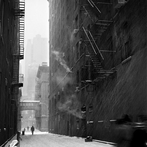 Blizzard in Alleyway, Downtown NYC by Eddie O’Bryan