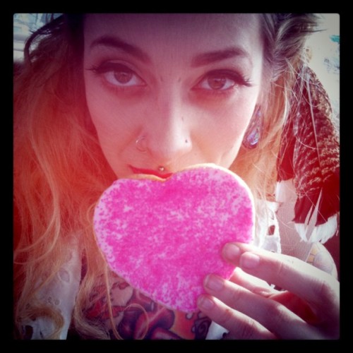 XXX I like to instagram heart cookies in traffic photo