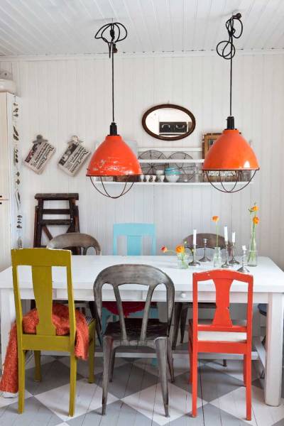 thewholehouse:
“ Love the mixed colors, chairs, and the checkered floor!
”