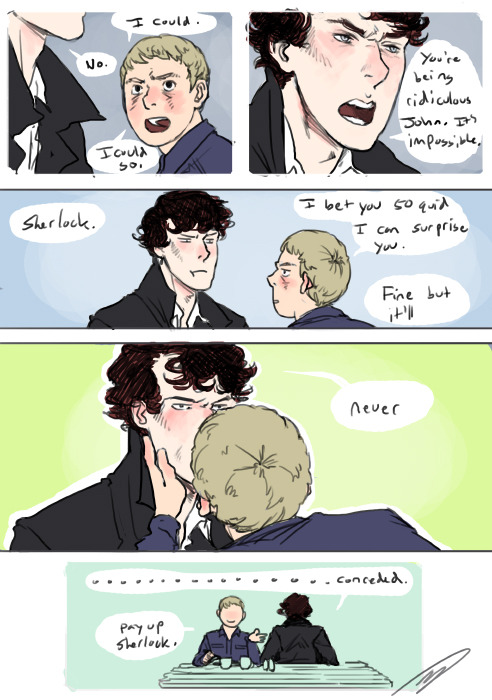 excuse me i’m just going to roll around back here in the space before reichenbach a little longer i’ve still got all these requests from the first two episodes i wanted to do there was not enough TIME tumblr xdominoe: could  you draw something