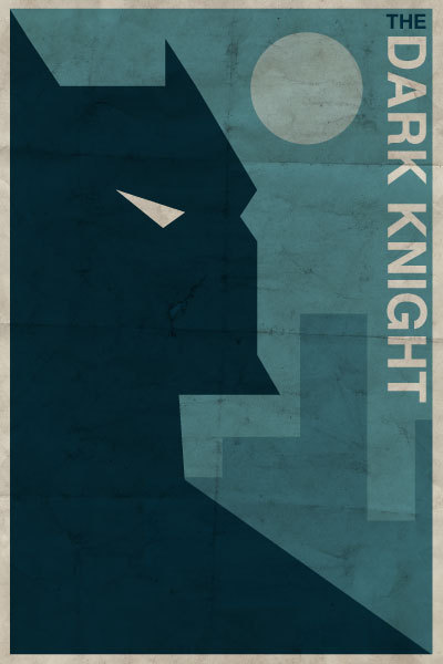 Vintage-style DC Character Posters - The Dark Knight