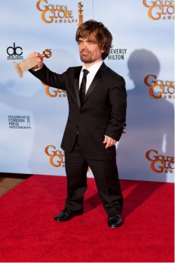 famehunter:  Peter Dinklage with Golden Globe