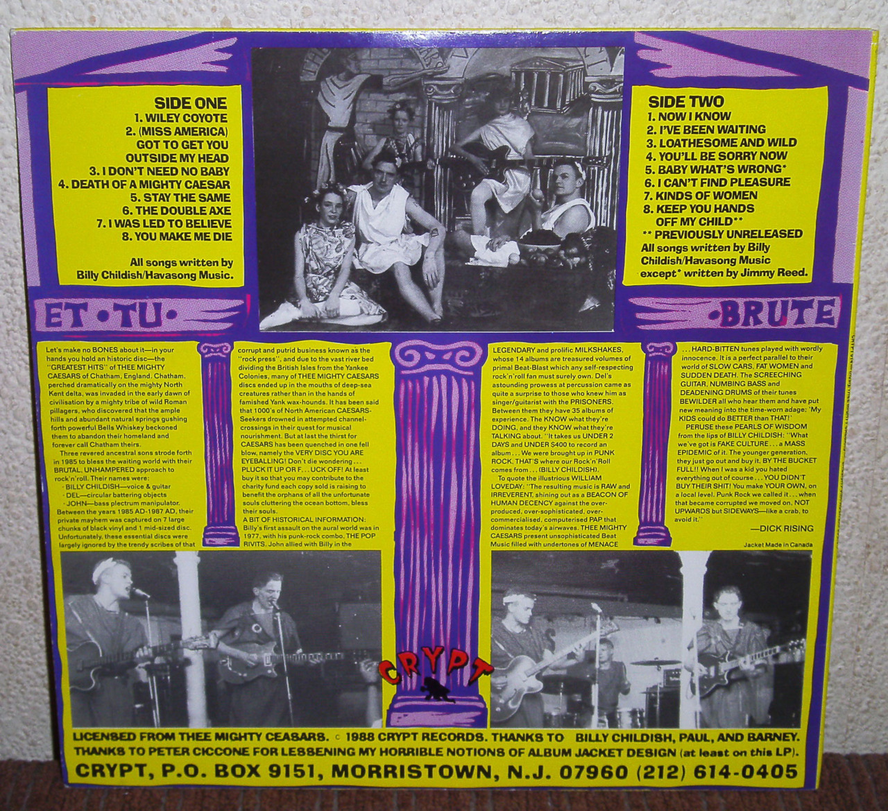 renerox:  Thee Mighty Caesars - English Punk Rock Explosion !! Crypt Records 1988.