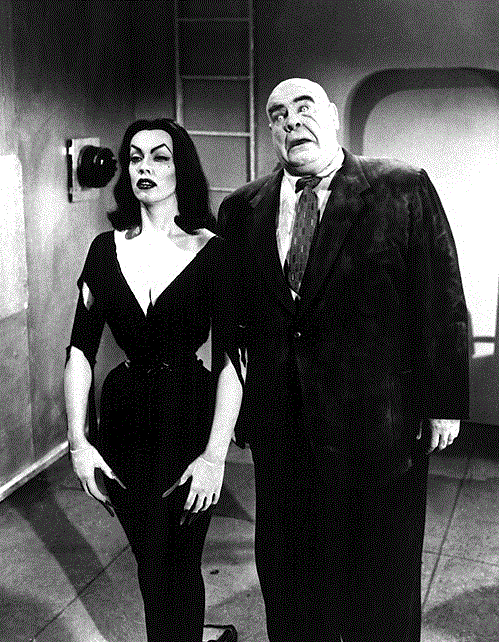 Plan 9 From Outer Space- Maila Nurmi as Vampira and George Steel as Tor Johnson