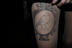 fuckyeahgirlswithtattoos:  My unfinished thigh tattoo, can’t wait to get the rest done. 