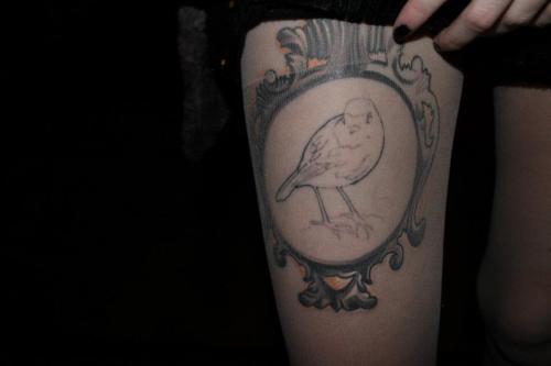 fuckyeahgirlswithtattoos:  My unfinished thigh tattoo, can’t wait to get the rest done. 