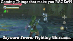 gaming-things-that-make-you-rage:   Gaming Things that make you RAGE #99 The Legend Of Zelda: Skyward Sword: Fighting Ghiraham submitted by: label-me-insane  