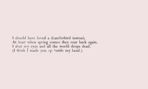 wildflowers:Sylvia Plath, Mad Girl’s Love Song