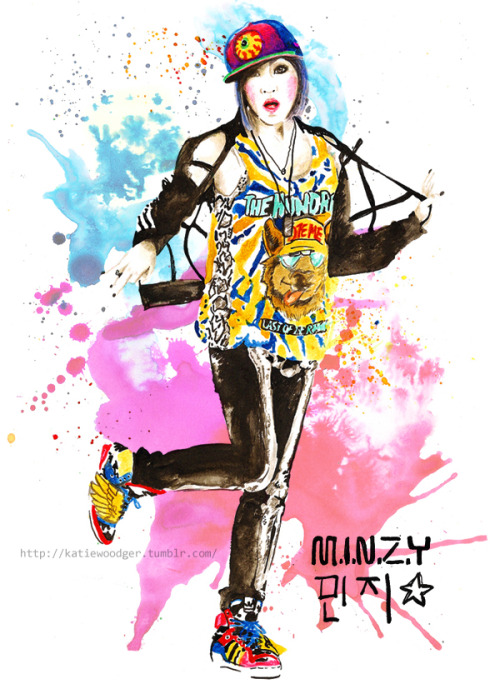 Happy Birthday Minzy of 2NE1 !!! Art by @KatieWoodger