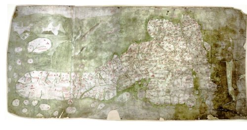 The Gough Map is the oldest extant map of the roads of medieval Britain.It is about 115 x 56cm large