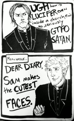 drew this Sam/Lucifer on the first leg of