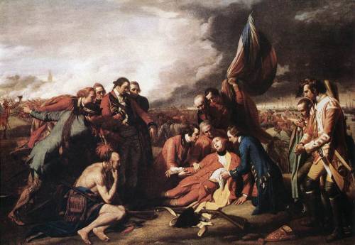 Painted by Benjamin West in 1770, This painting depicts the death of General James Wolfe during the 