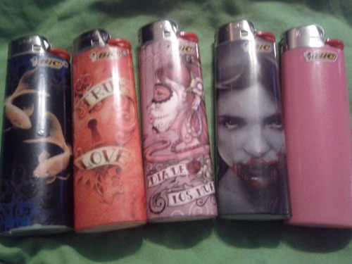 memyselfandcyanide:  Bic collection minus the one that was lost/stolen.   I have the koi one. <3