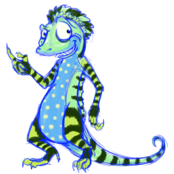 Quick cartoon version of that lizard I reblogged