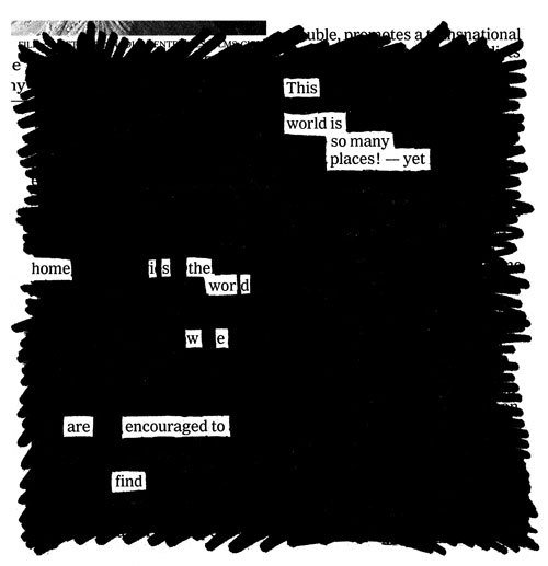 austinkleon:
“ newspaperblackout:
“ “The World” a newspaper blackout print by Austin Kleon, available from West Elm
Buy it here →
”
New print!
”