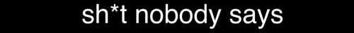 Sh*t Nobody Says[source]