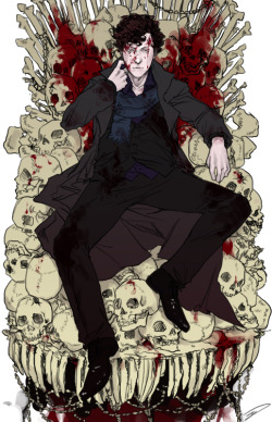 i dreamt that i was perched atop a throne of human skulls yes more autoclave i don&rsquo;t care it&rsquo;s good this looks like death note fanart :/ toasterkind: Could  you possibly&ndash; could you draw a bloodied Sherlock sitting on top of a  pile of