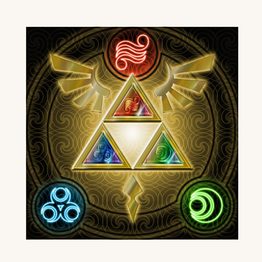 fuckyeahocarinaoftime:  The Triforce V2 by Karite-Kita-Neko 