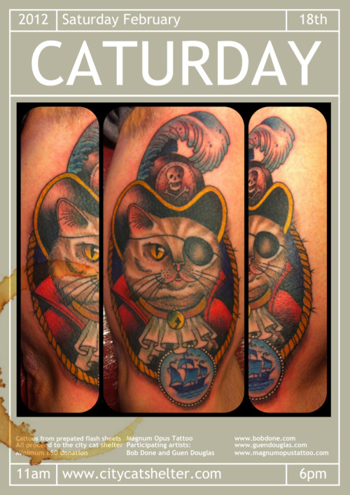 guendouglas:  coming up soon at Magnum Opus tattoo in Brighton:CATURDAY!!! Saturday February 18th fr