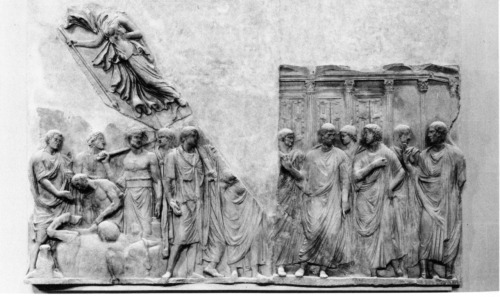An extispicium relief, in the Louvre
