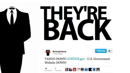 cultureofresistance:Anonymous Goes On Megaupload Revenge SpreeAnonymous has sure been quiet lately, 