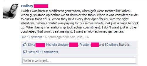 natures–candy:  fitfor2012:  danniedaluge:  soo true <3  Gentlemen exist, just stop dating douchebags and find a guy that’s worth your time. And don’t even get me started on this “different generation” bullshit. Yes, times were so much