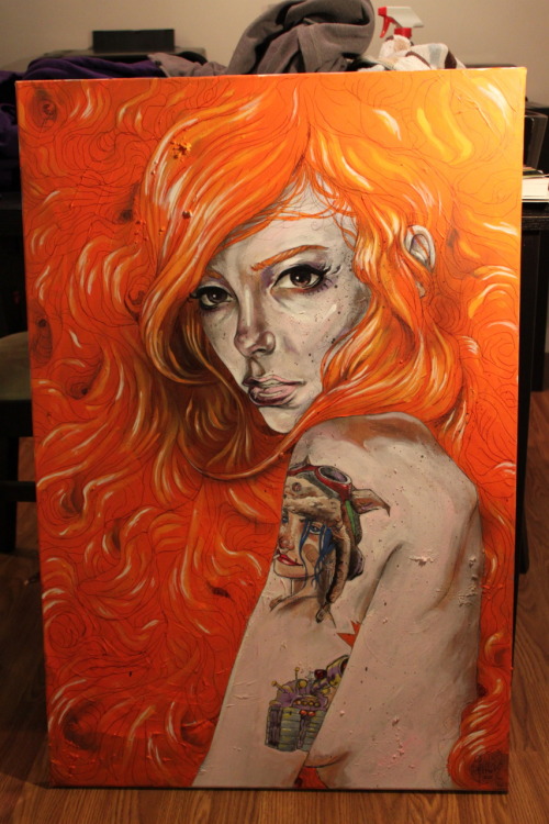 This is so beautiful Terby!! <3 terbywonder:  finished glad to have finished before the weekend … its not spot on but im really happy with it. mixed media 2ftx3ft .. amazing model, a great inspiration! have a great weekend evrybody! 