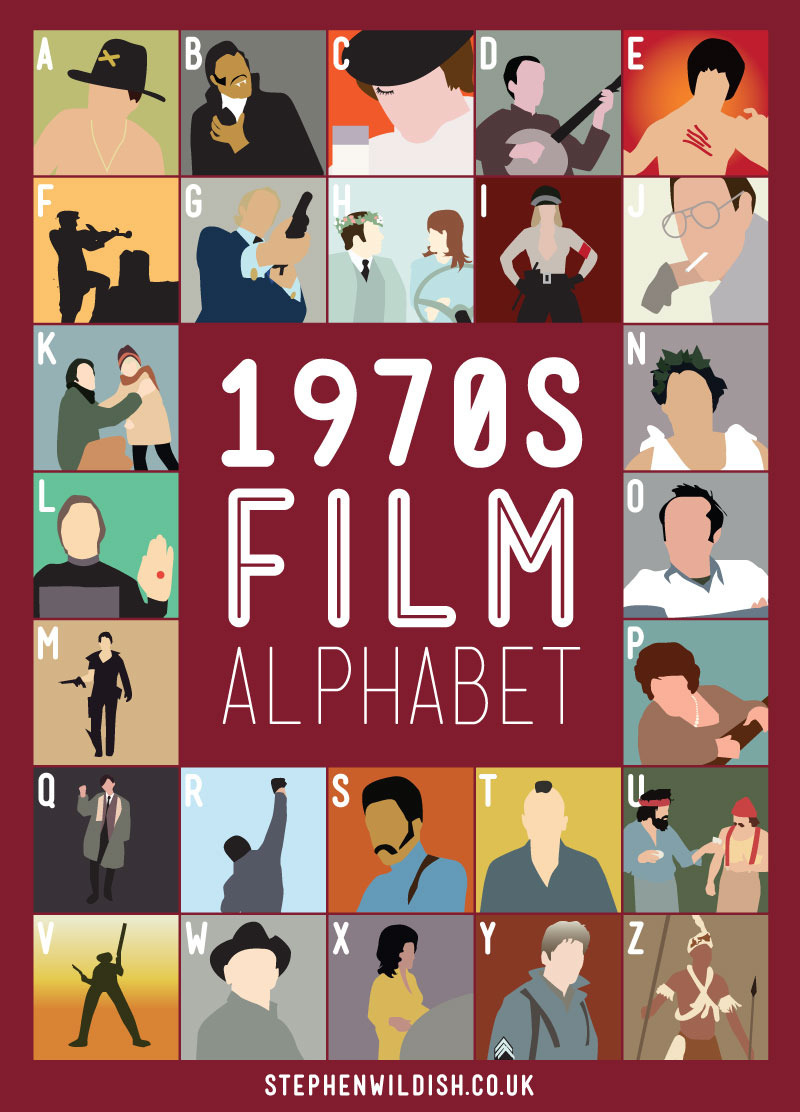 1970s Film Alphabet, Illustrated