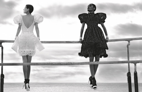 foreverexq:Saskia de Brauw &amp; Joan Smalls for Chanel Spring 2012 Campaign by Karl Lagerfeld