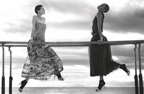 foreverexq:Saskia de Brauw &amp; Joan Smalls for Chanel Spring 2012 Campaign by Karl Lagerfeld