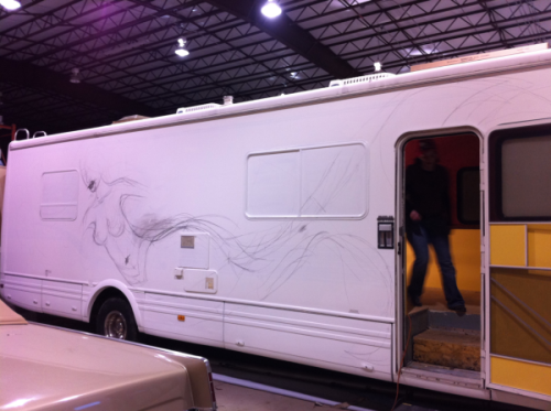 ladyxgaga:  The highway unicorn (BTW RV) 2 months ago. Wait until u see it now. Close to done! 