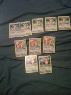 invadercerulean:  fiztheancient:  I got them  I have lots of extras of these guys if you want them I would send them. o_o I buy way too many boxes of cards  thanks for the offer but im already good off with the audino cards. i only wanted one of each