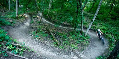 A Mukluk rider puts the dot on the exclamation point at Lebanon Hills near Minneapolis, Minnesota Ph