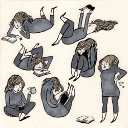 austinkleon:  Reading positions by Kate Beaton