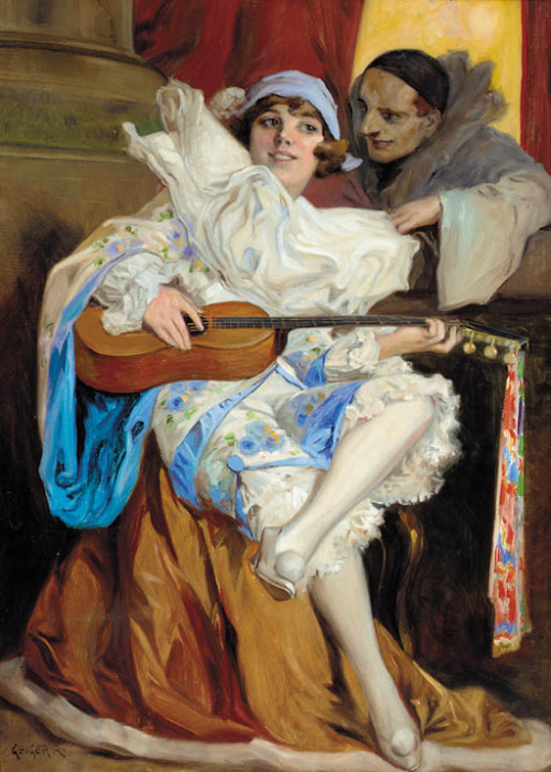 poboh:Pierrot and Columbine, Richard Geiger. Austrian (1870-1945)