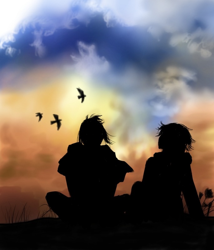 atailof2cities:  pandabaozi:  あざみ  The colors in this!!!! Beautiful silhouettes.
