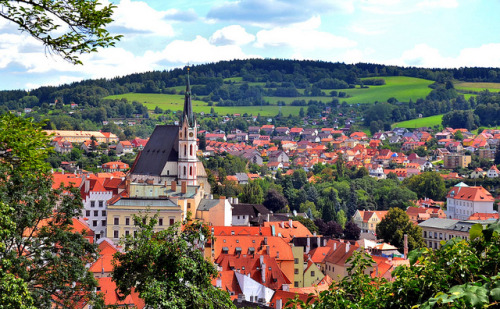 by Te Whiu on Flickr.Panoramic view over Cesky Krumlov in South Bohemia, Czech Republic.