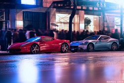automotivated:  Ferrari 458 + California NIGHT (by Marcel Lech)