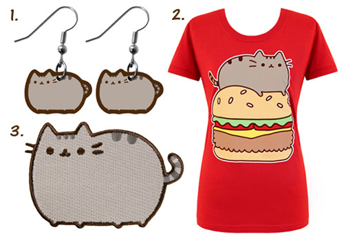 pusheen:  PRIZE PACK INCLUDES: 1. Your choice of any one available Pusheen jewelry. 2. Your choice of any one available Pusheen t-shirt. 3. A brand new 3” Pusheen iron on patch. HOW TO ENTER: like or reblog this post (both count as entries). RULES: