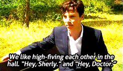 branstarks:Benedict Cumberbatch on Matt Smith and crossing over with Doctor Who [video]